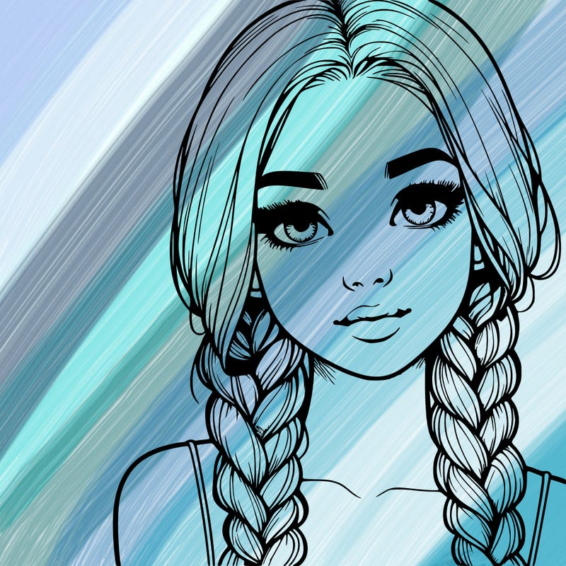 realistic girl with braids