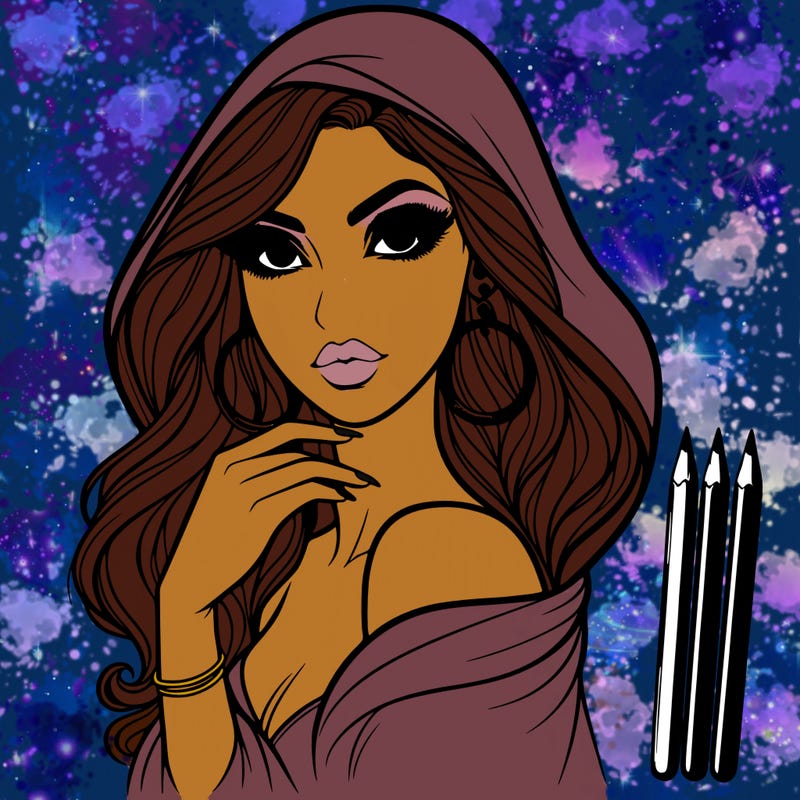 realistic beautiful mysterious supernatural woman