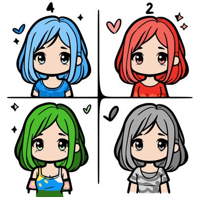 simple girl split in 4