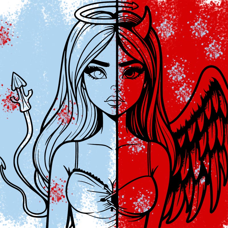 devil vs angel realistic girl
