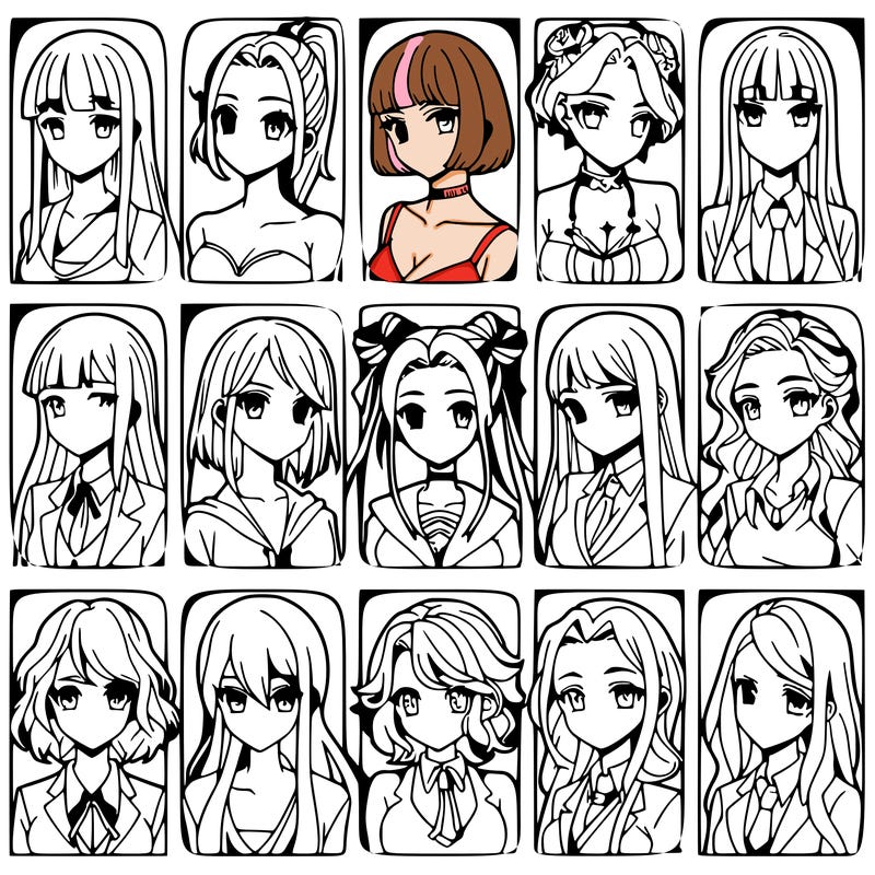 girls that look diffrent anime