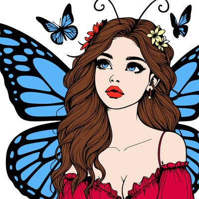 butterfly fairy realistic girl