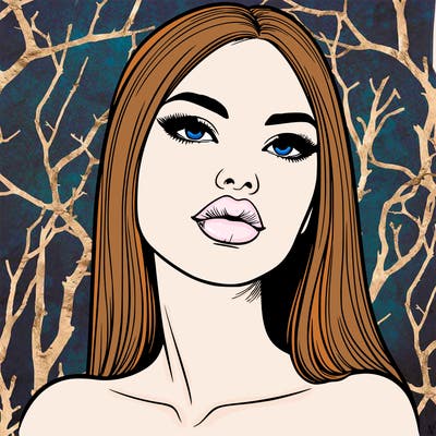 realistic woman with full lips