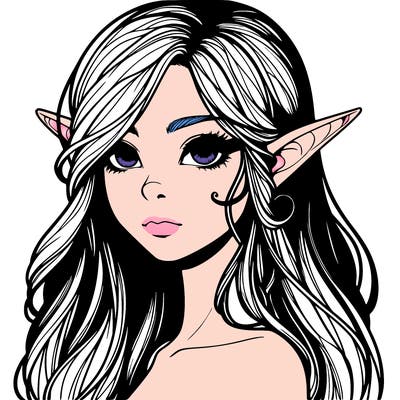 elf girl realistic dark fantasy