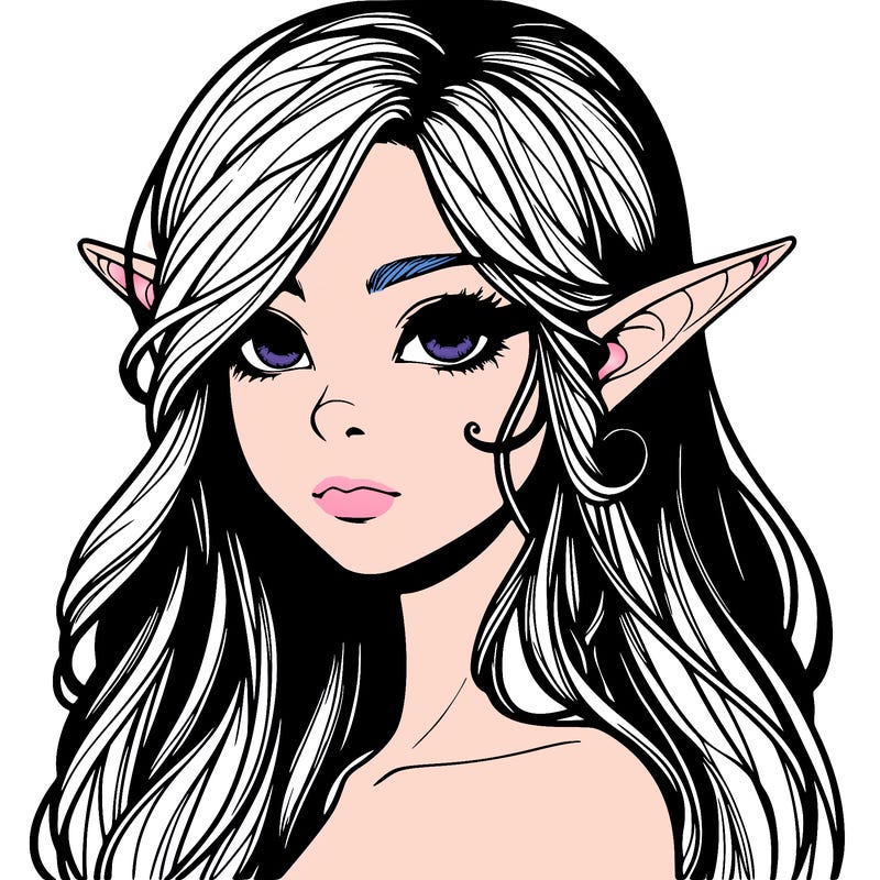 elf girl realistic dark fantasy