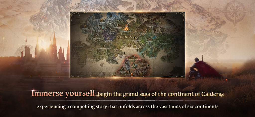 ROM: Golden Age - Detailed world map of the continent Calderas in ROM Golden Age