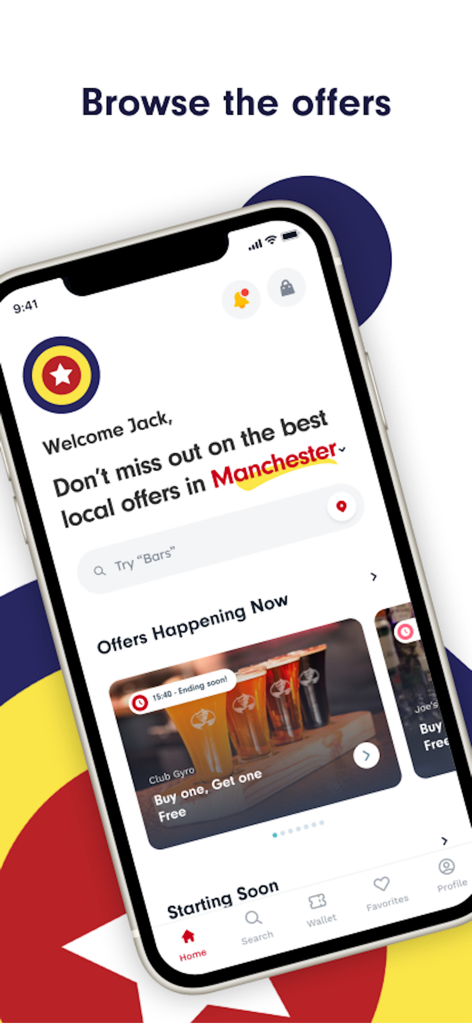 Confidentials - Home screen of the Confidentials app showing current local deals and offers in Manchester