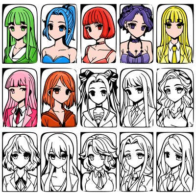 girls that look diffrent anime