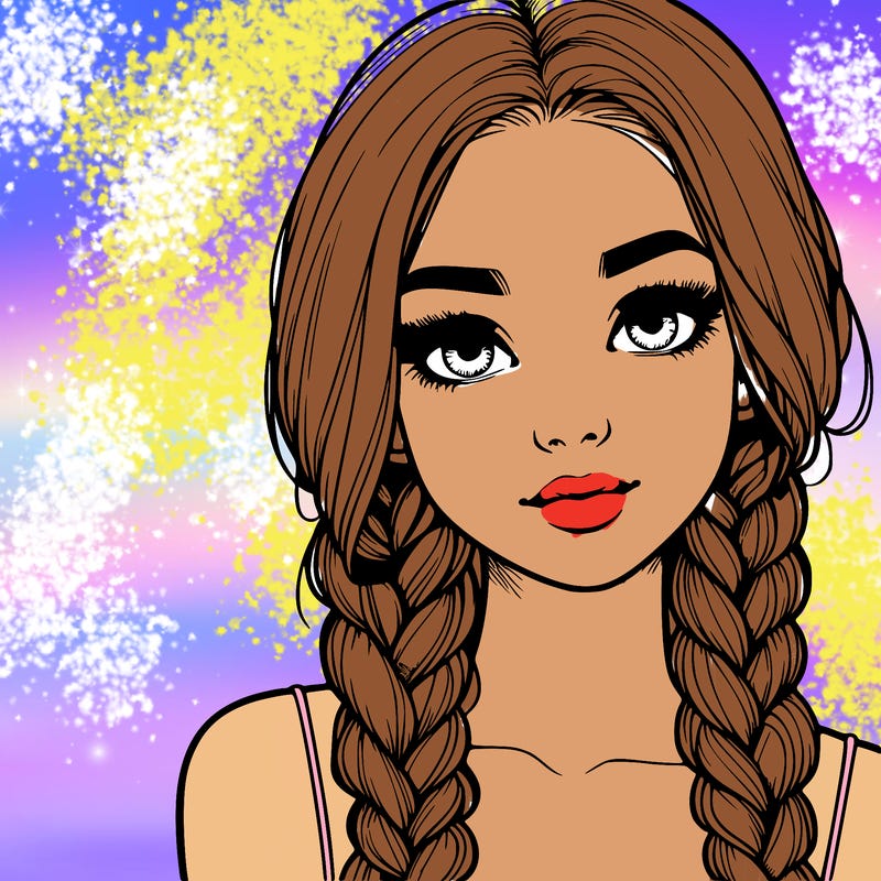 realistic girl with braids