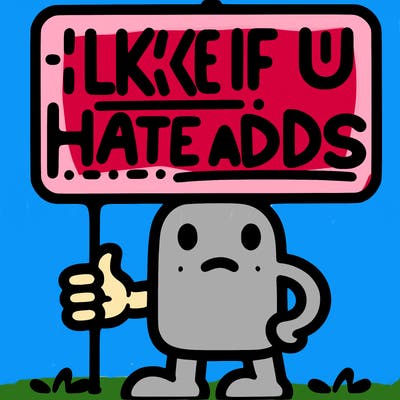sign that says like if u hate adds