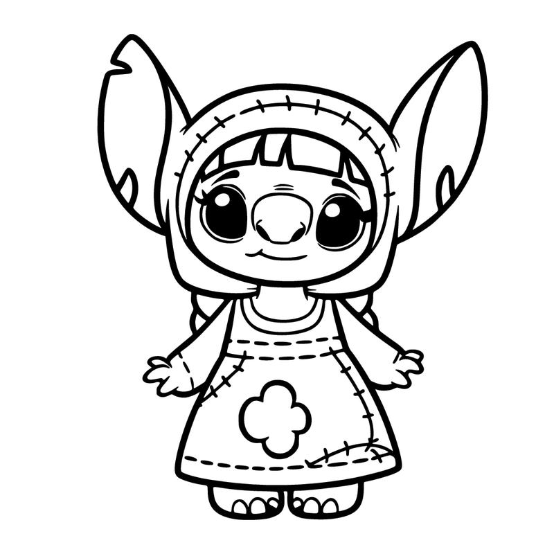 girl dressed in stich costume