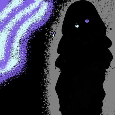 manga teen girl  in a sweater and baggy pants