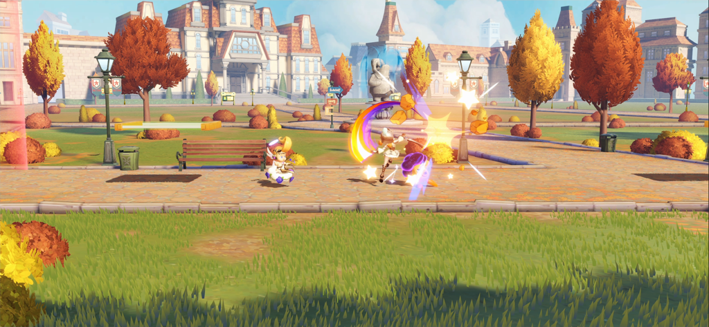 Flash Party - 活気あふれる公園を舞台にキャラクターたちが戦うFlash Partyの、アクション満載のゲームプレイ