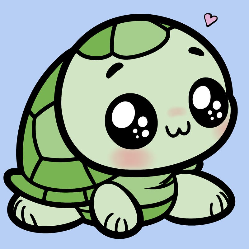 cute little animated turtle