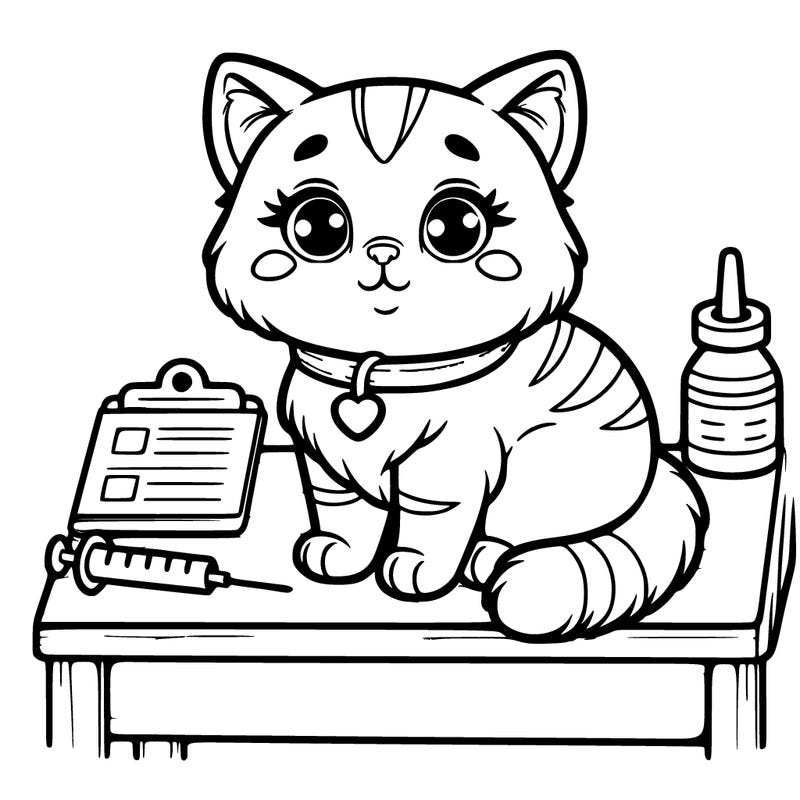 cute realistic cat at the vet
