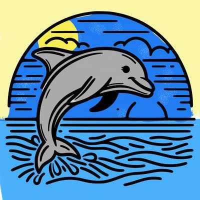 dolphin in a sunset