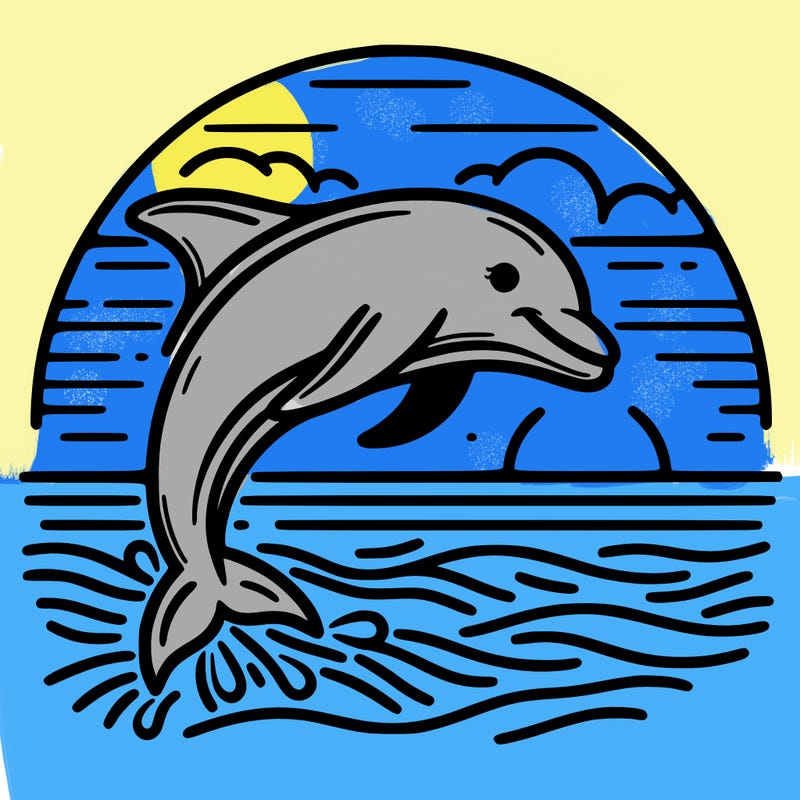 dolphin in a sunset