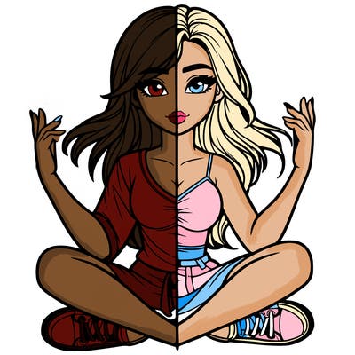 realistic girl split