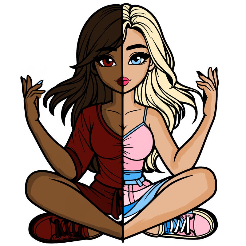 realistic girl split