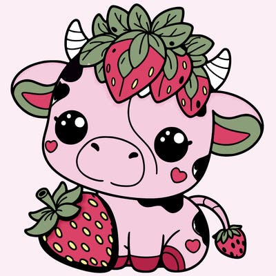 cute strawberry cow
