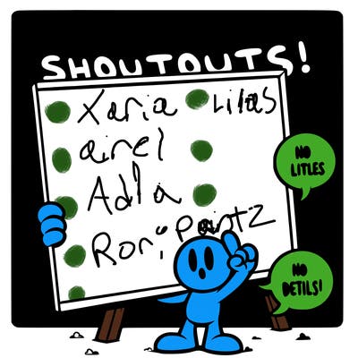 blank canvas that says above it shoutouts