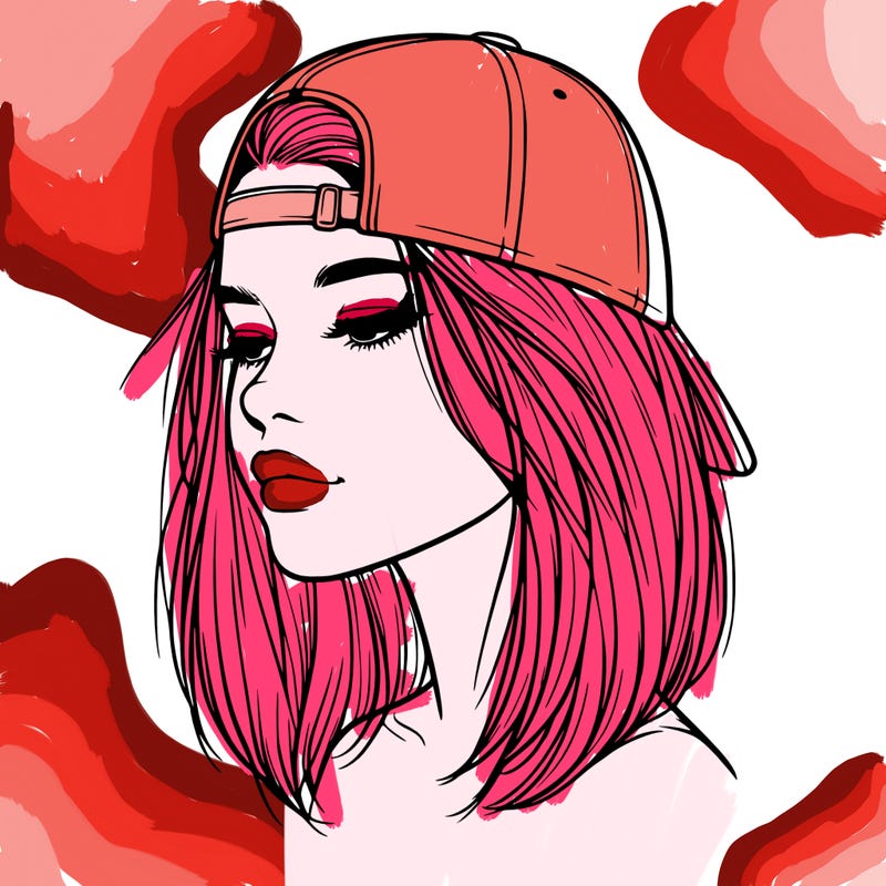 realistic  girl with a backwards hat