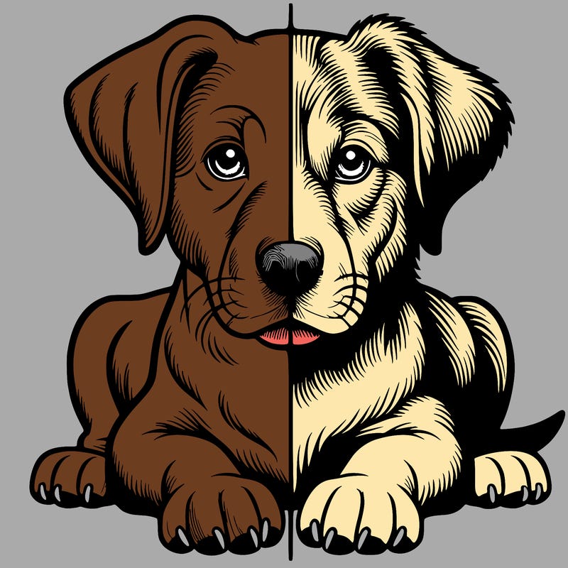 realistic dog split picture