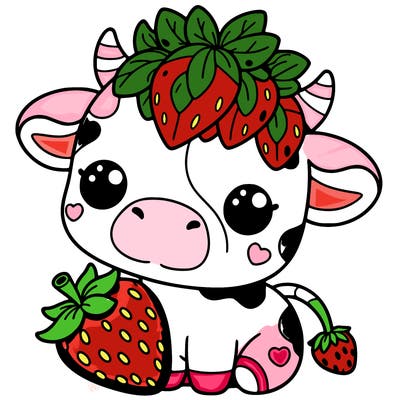 cute strawberry cow