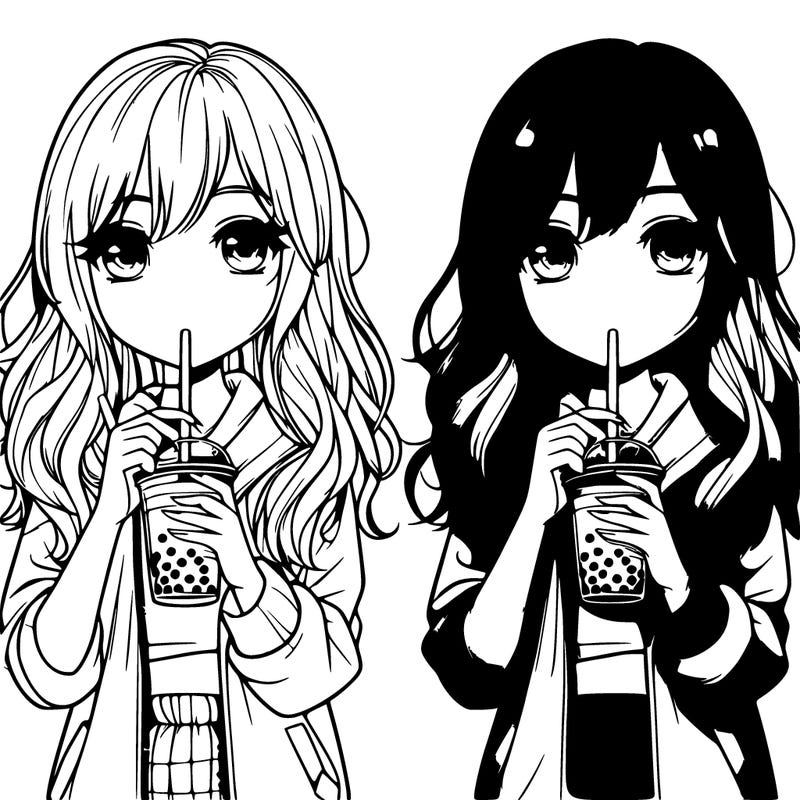 realisttes girl drinking boba