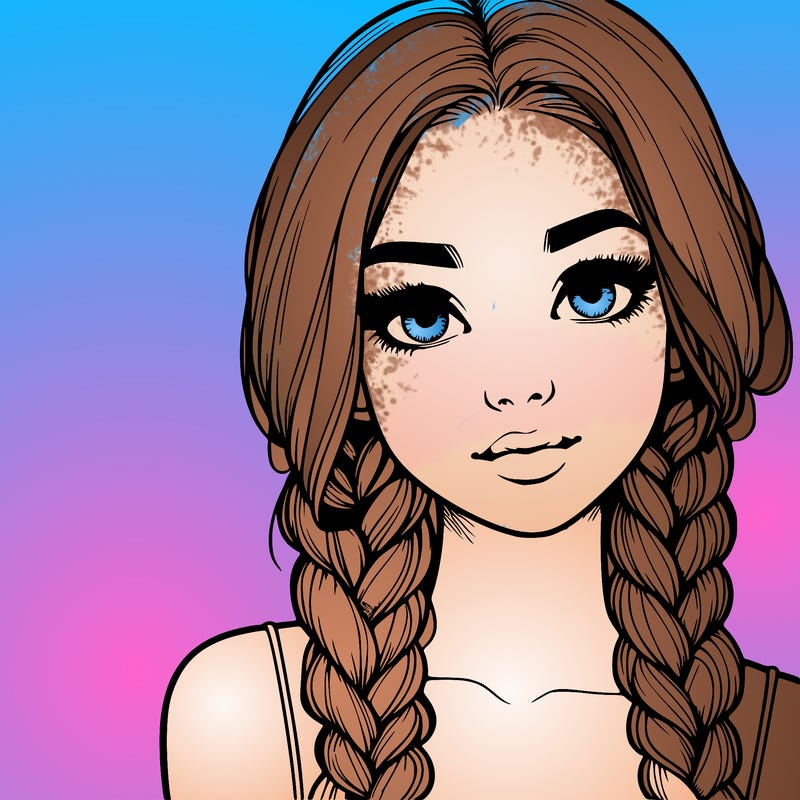 realistic girl with braids