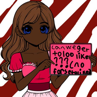 realistic pretty girl holding blank sign