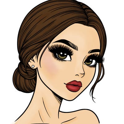 realistic girl with lashes