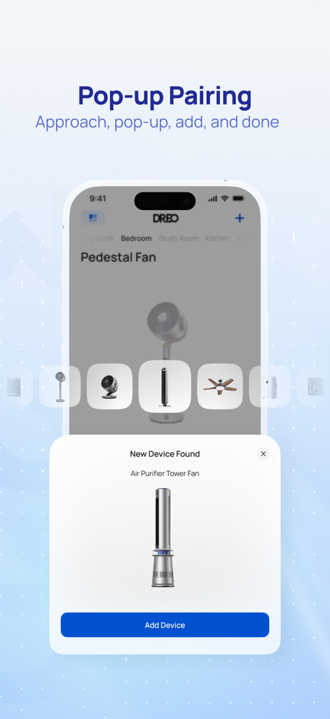 DREO - DREO app pop-up pairing feature for adding new smart home devices