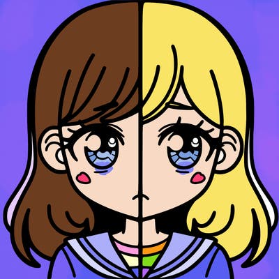a split of a girl