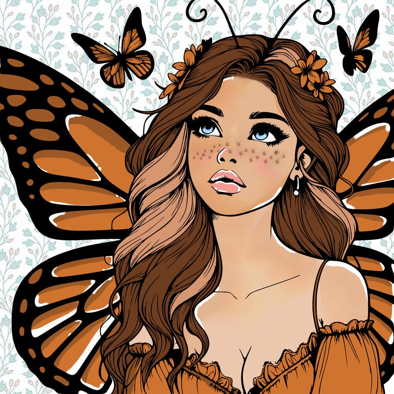 butterfly fairy realistic girl