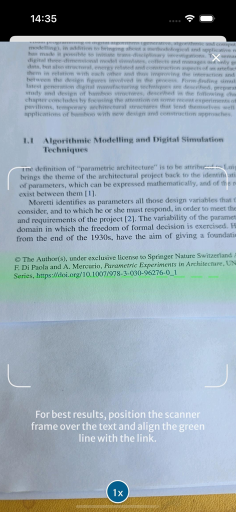 Springer Nature More Media app scanning a book page to access digital content