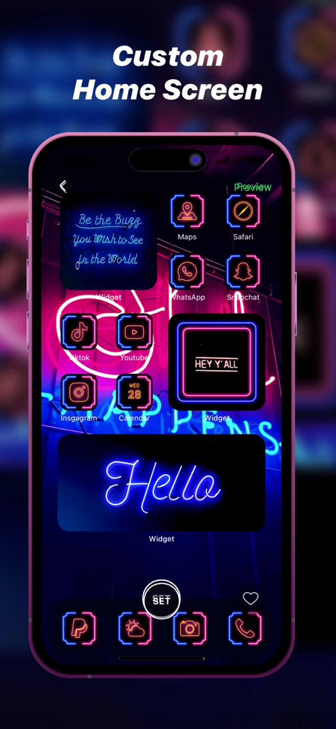 Live Wallpapers & Theme - NEXT - Custom home screen with a neon theme and aesthetic widgets