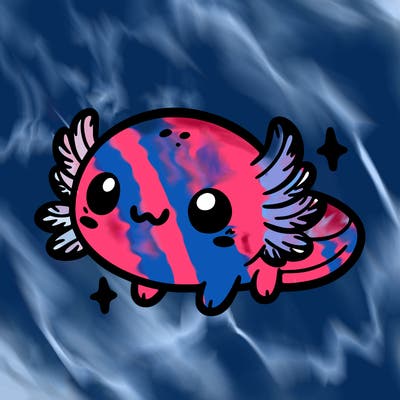 cute easy baby axolotl