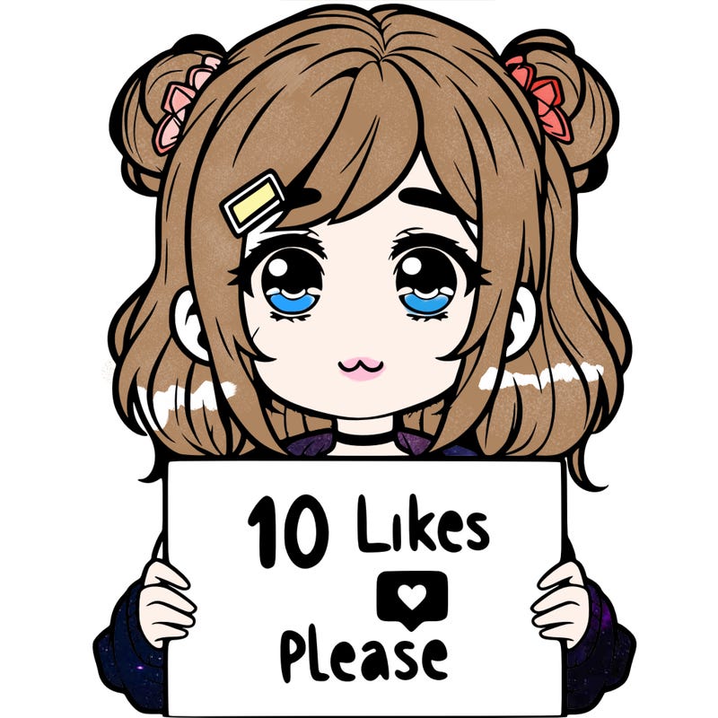 a girl with a sign saying 10 likes please