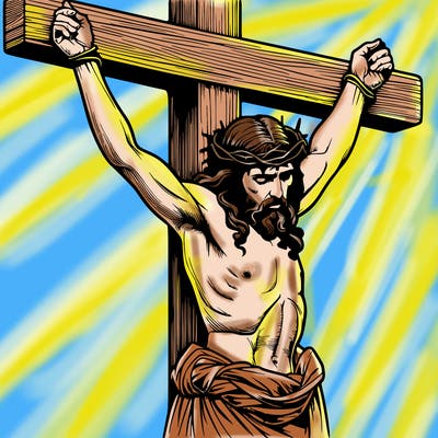 jesus realistic on the cross