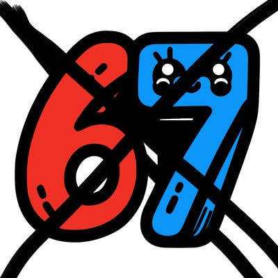 the numbers 67