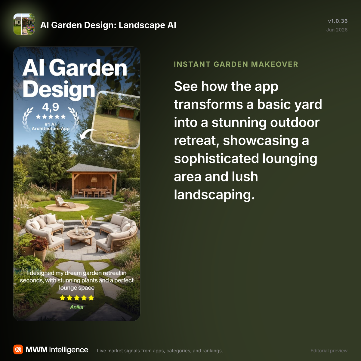 AI Garden Design: Landscape AI - Graphics & Design App | MWM
