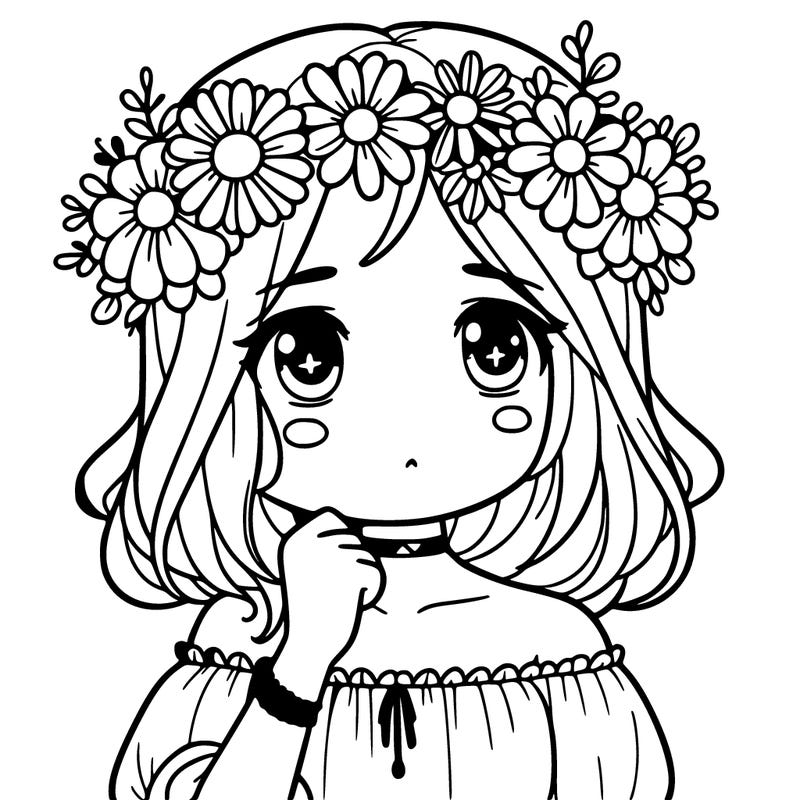 girl with flowers crown