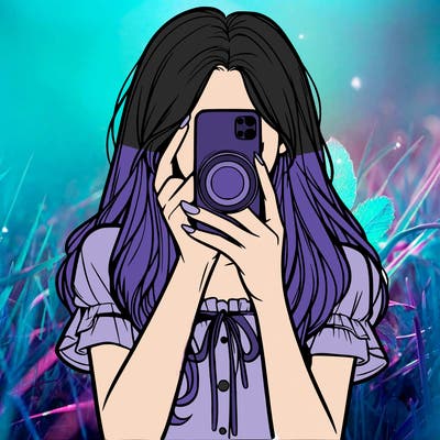 a realistic girl holding her phone taking pictures