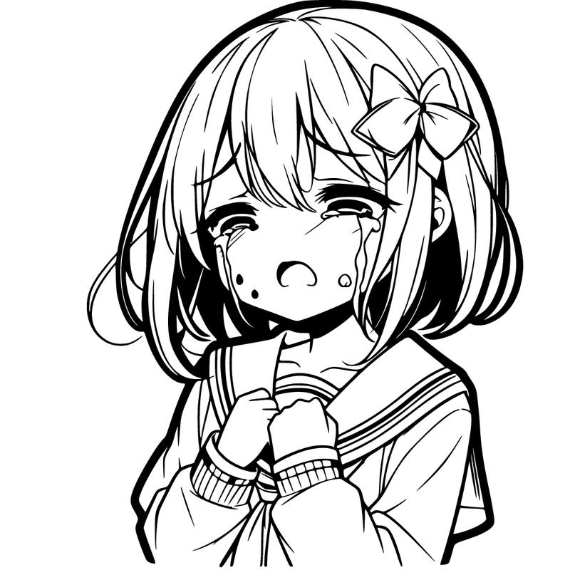 anime girl crying