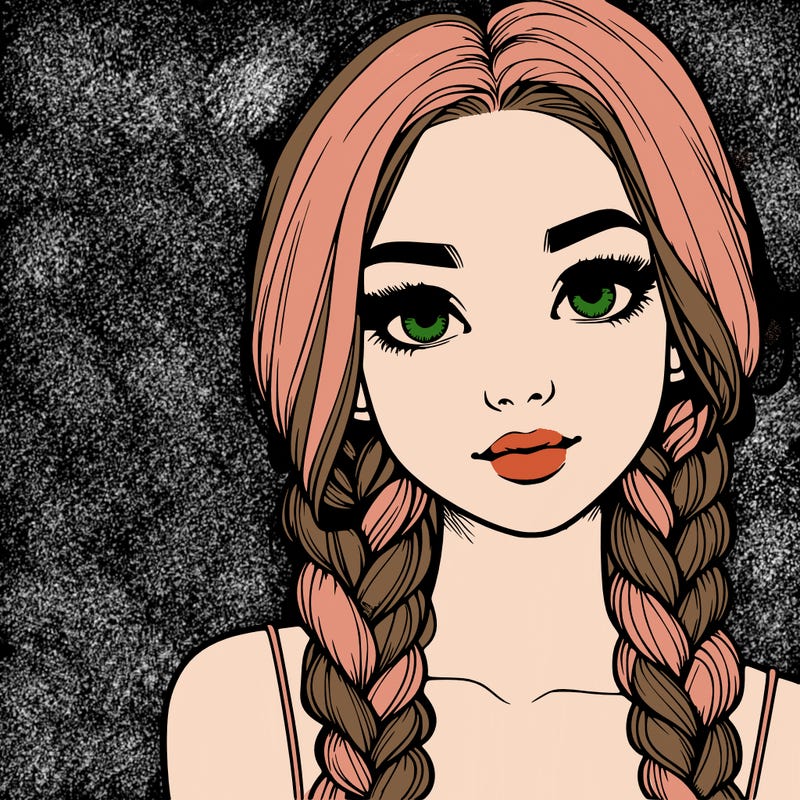realistic girl with braids