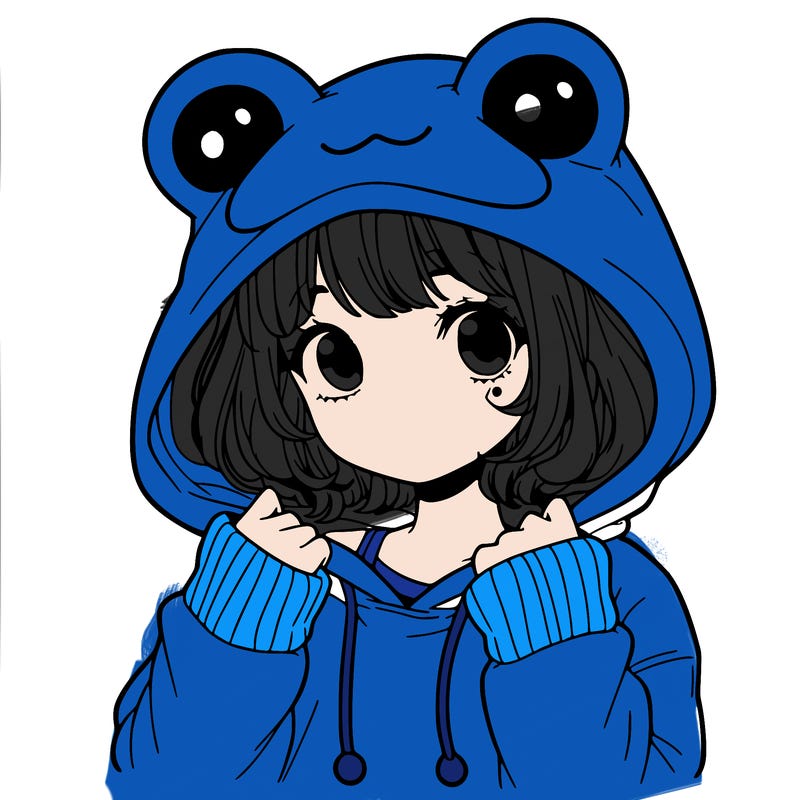 a cute teenage girl wearing a frog hoodie
