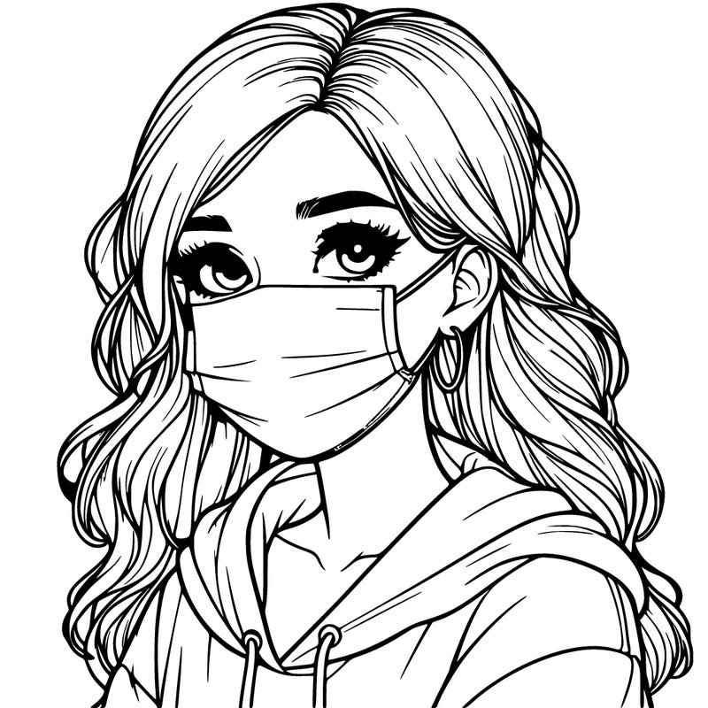 realistic girl with a mask