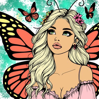 butterfly fairy realistic girl