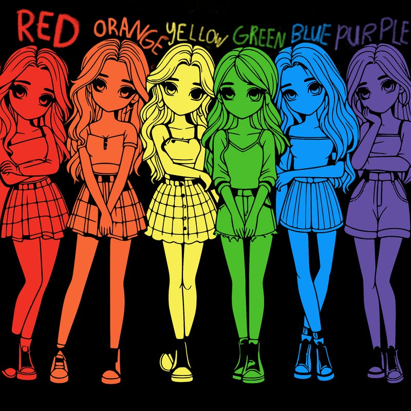 a group of girls realistic